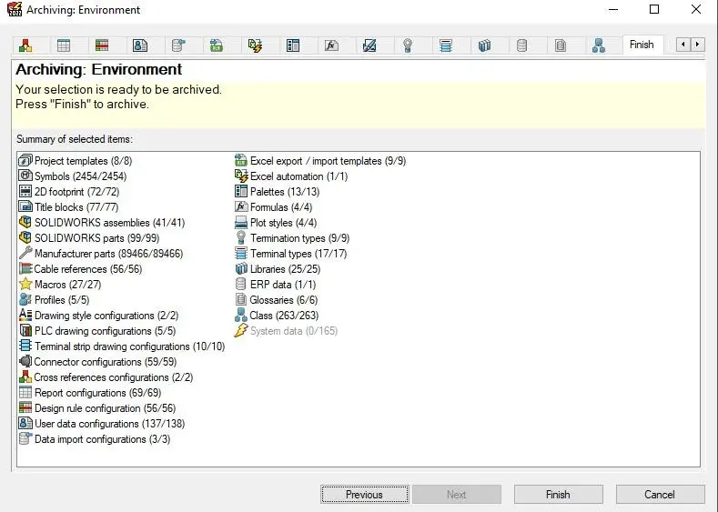 SOLIDWORKS Electrical Archive Environment 2